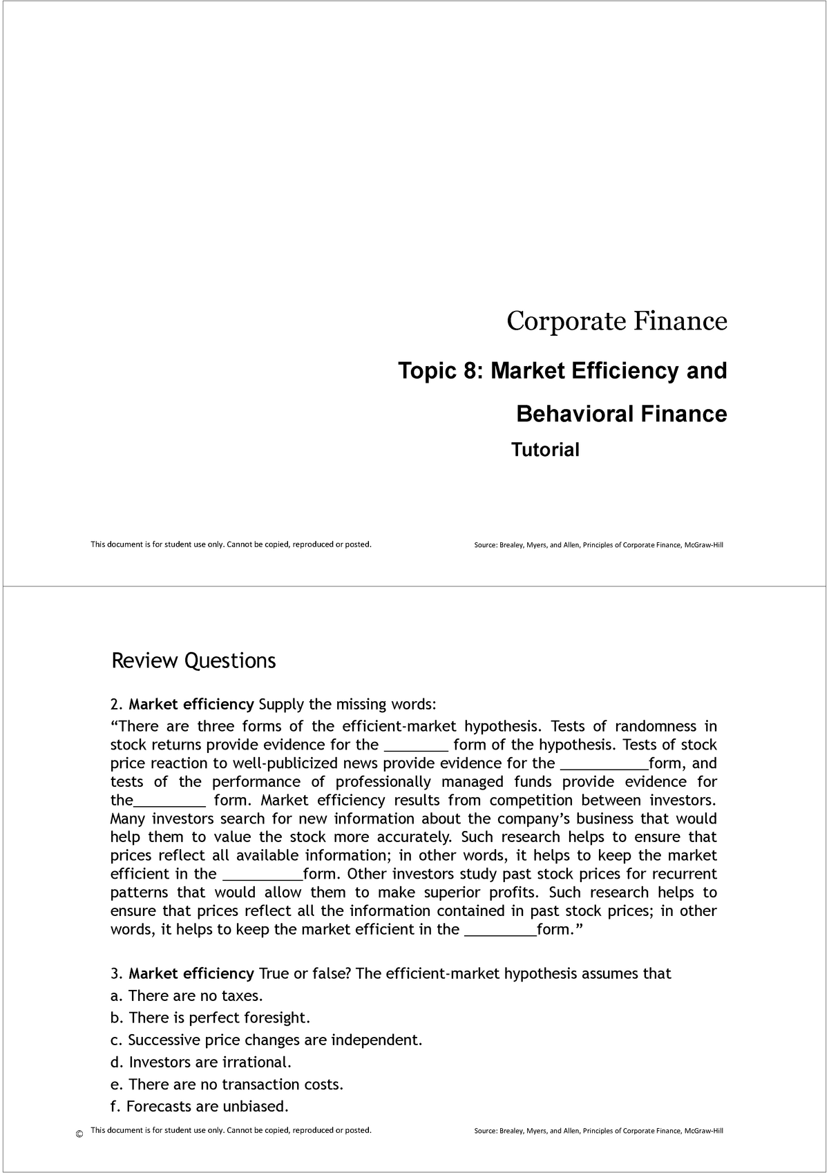 assignment on corporate finance