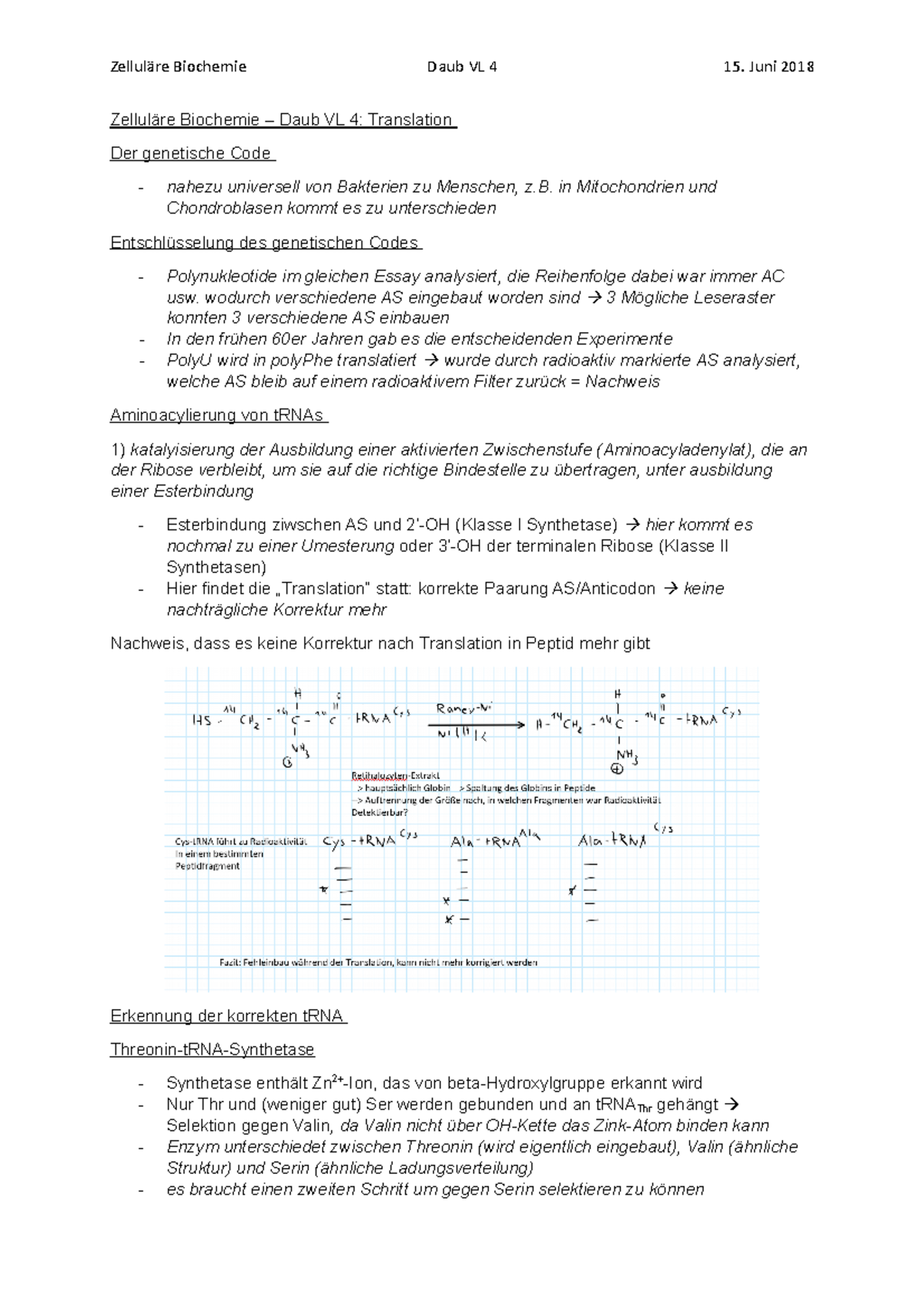 Mitschrift Daub Zelluläre Biochemie MBT TUM VL 4 - Zelluläre Biochemie ...