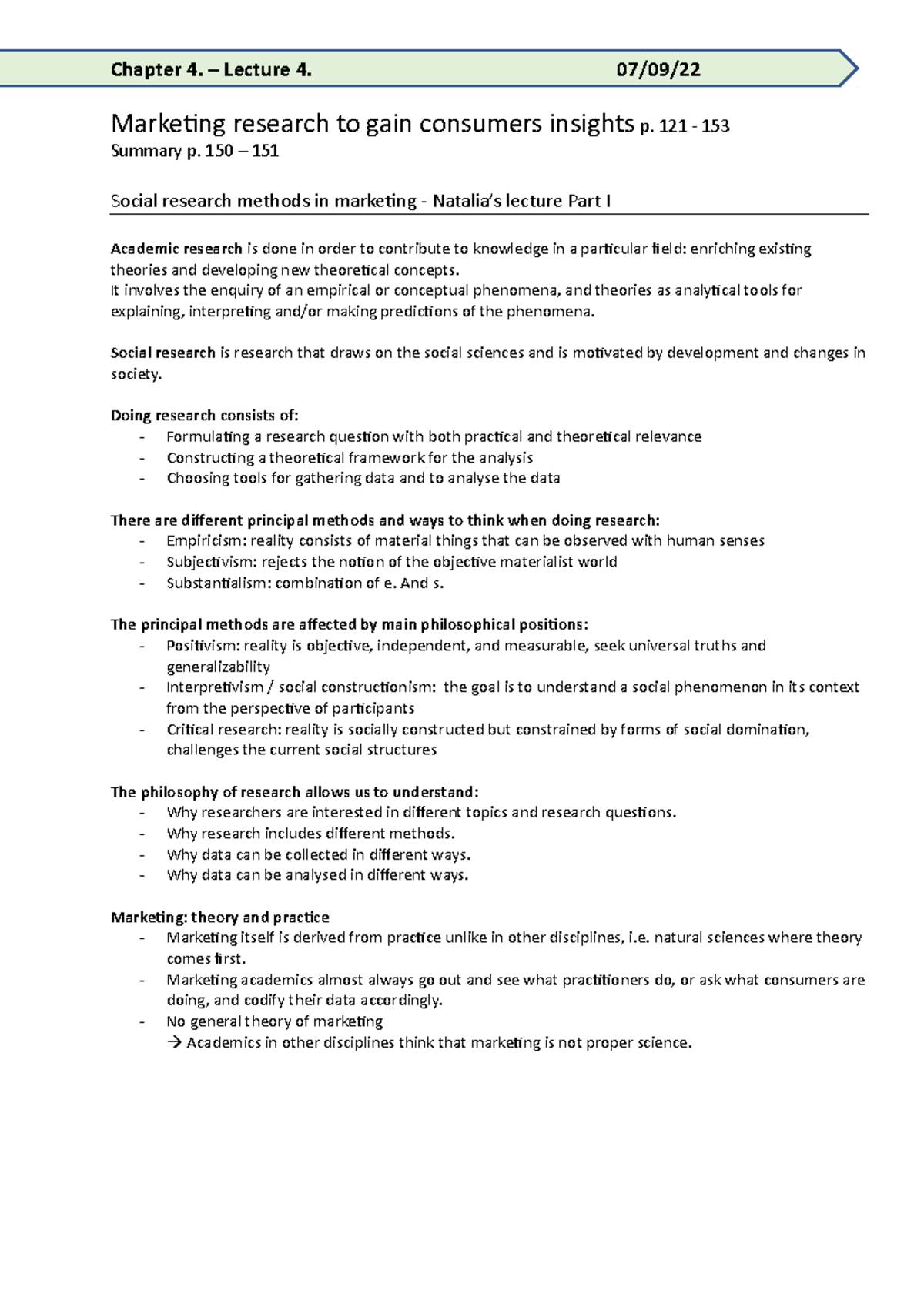 Chapter 4 - Notes for the book and lectures - Chapter 4. – Lecture 4 ...