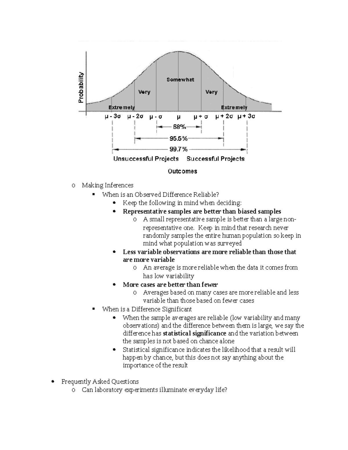 Psy1101 Course Notes -4 - O Making Inferences When Is An Observed ...