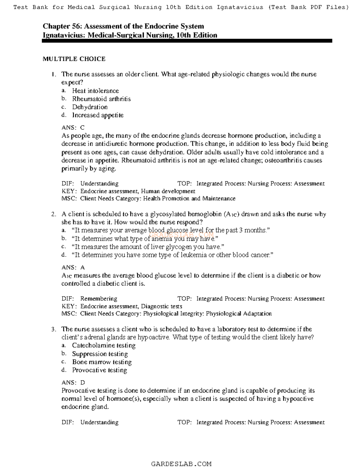 56 - Notes - G R A D E S L A B. C O M Chapter 56: Assessment Of The ...