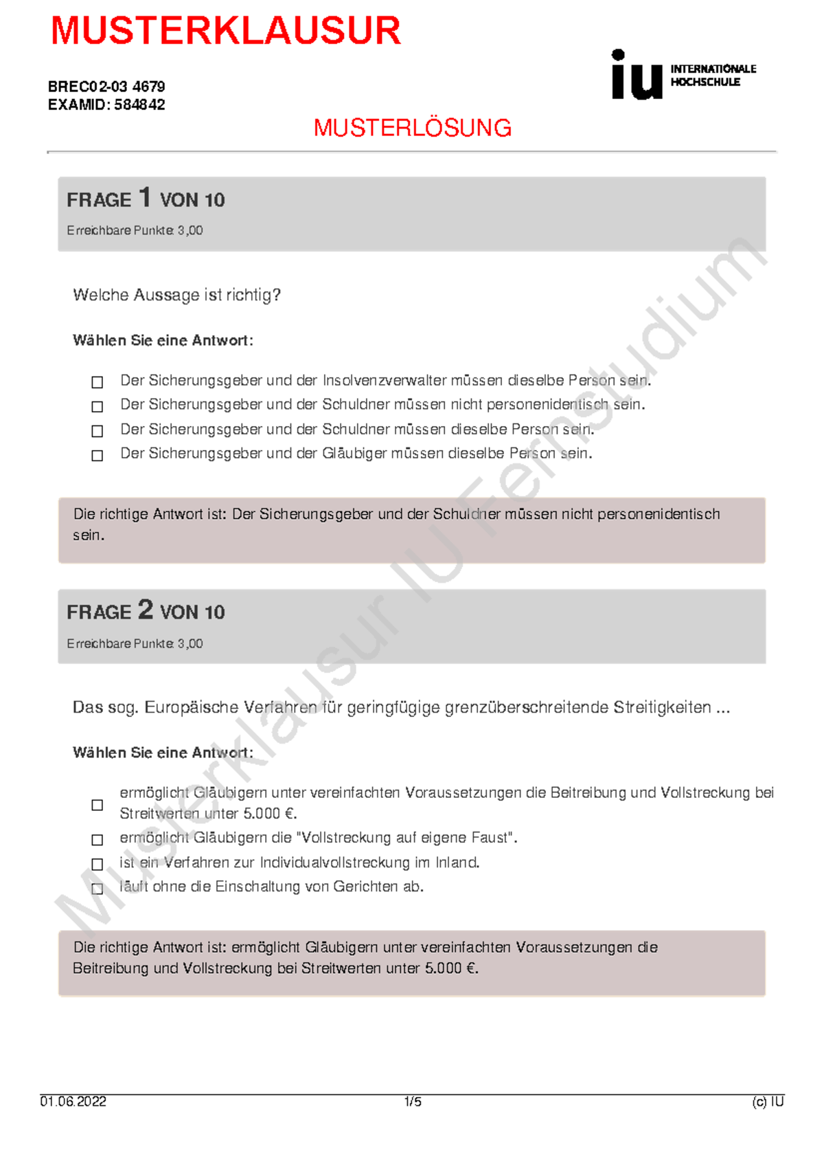Welche Aussage Ist Richtig In Deutschland Musterlösung - FRAGE 1 VON 10 Erreichbare Punkte: 3, Welche Aussage ist