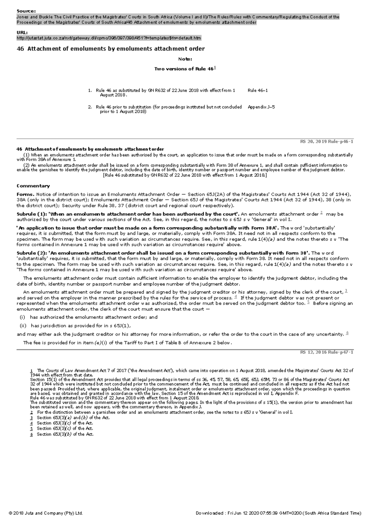 46 Attachment of emoluments by emoluments attachment order - Source ...