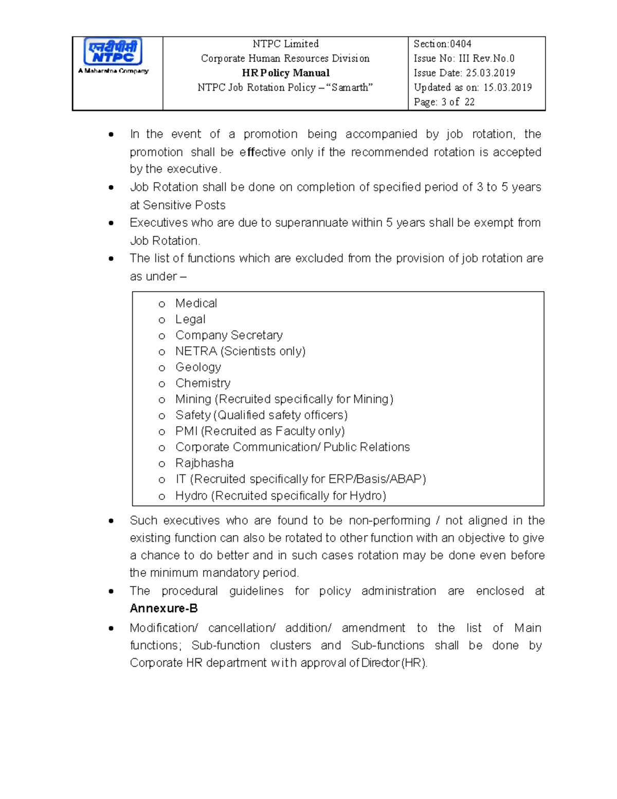 NTPC job rotation policy - Warning: TT: undefined function: 32 NTPC ...
