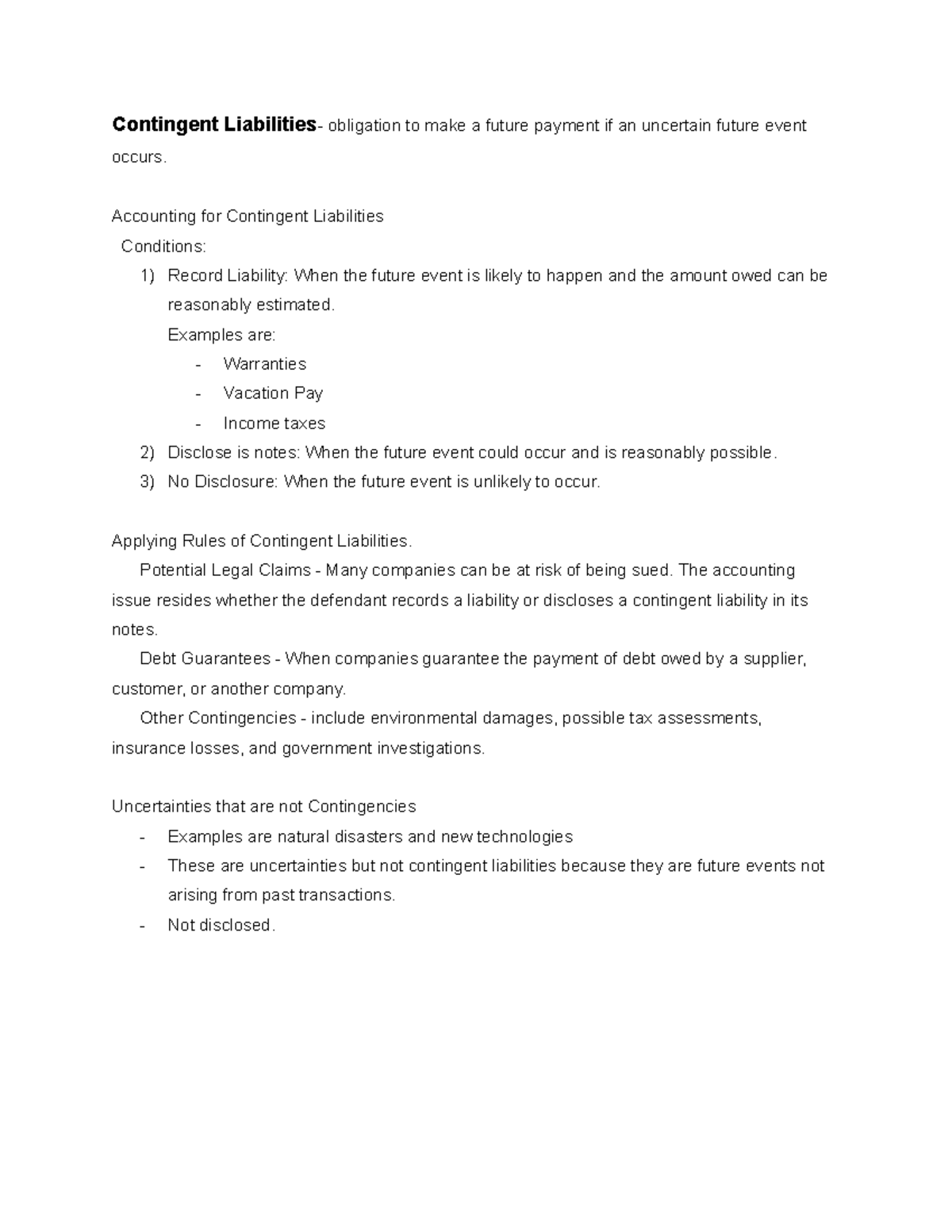 Contingent Liabilities - Accounting for Contingent Liabilities ...