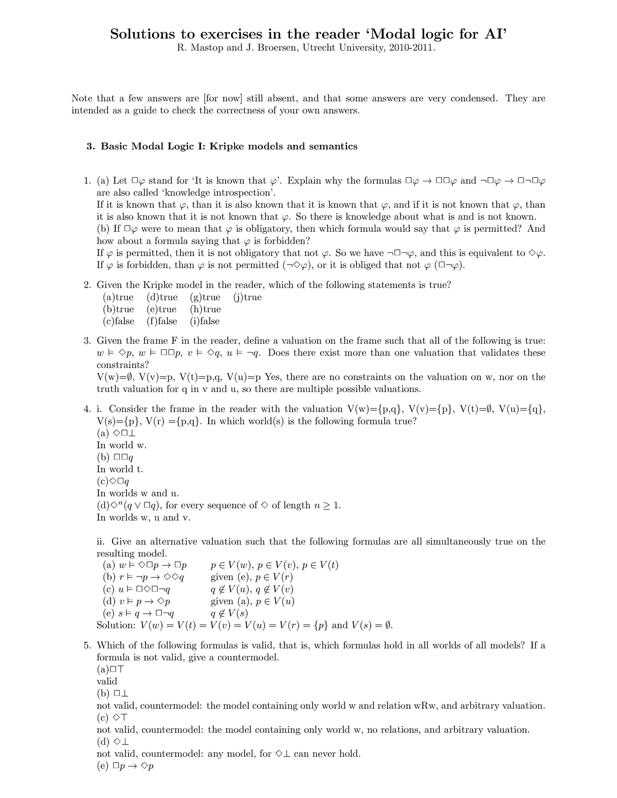 Solutions Chapter 3 Uitwerkingen Hoofdstuk 3 Studeersnel