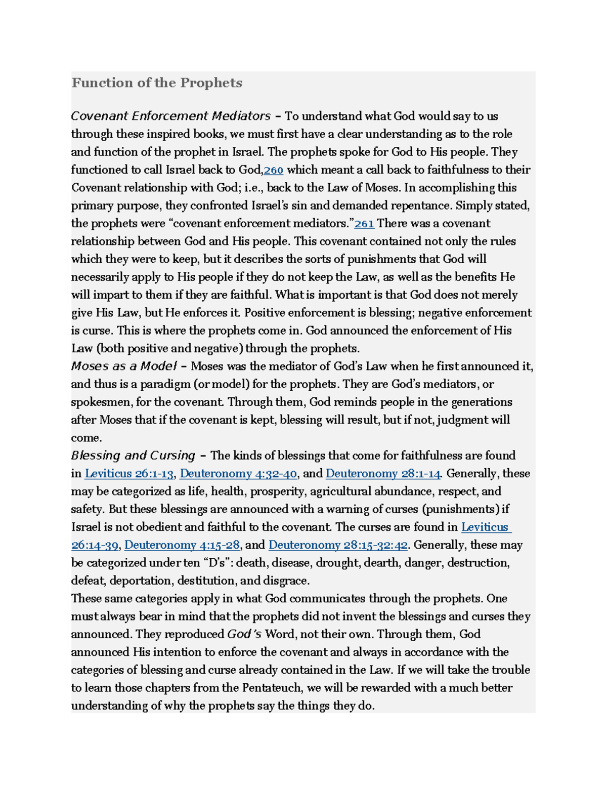Function of the Prophets - Function of the Prophets Covenant ...