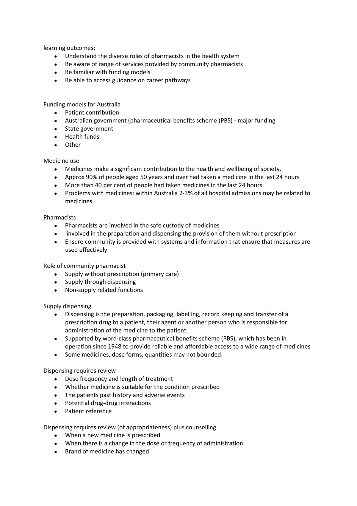 Pharmacy services lecture slide - learning outcomes: Understand the ...