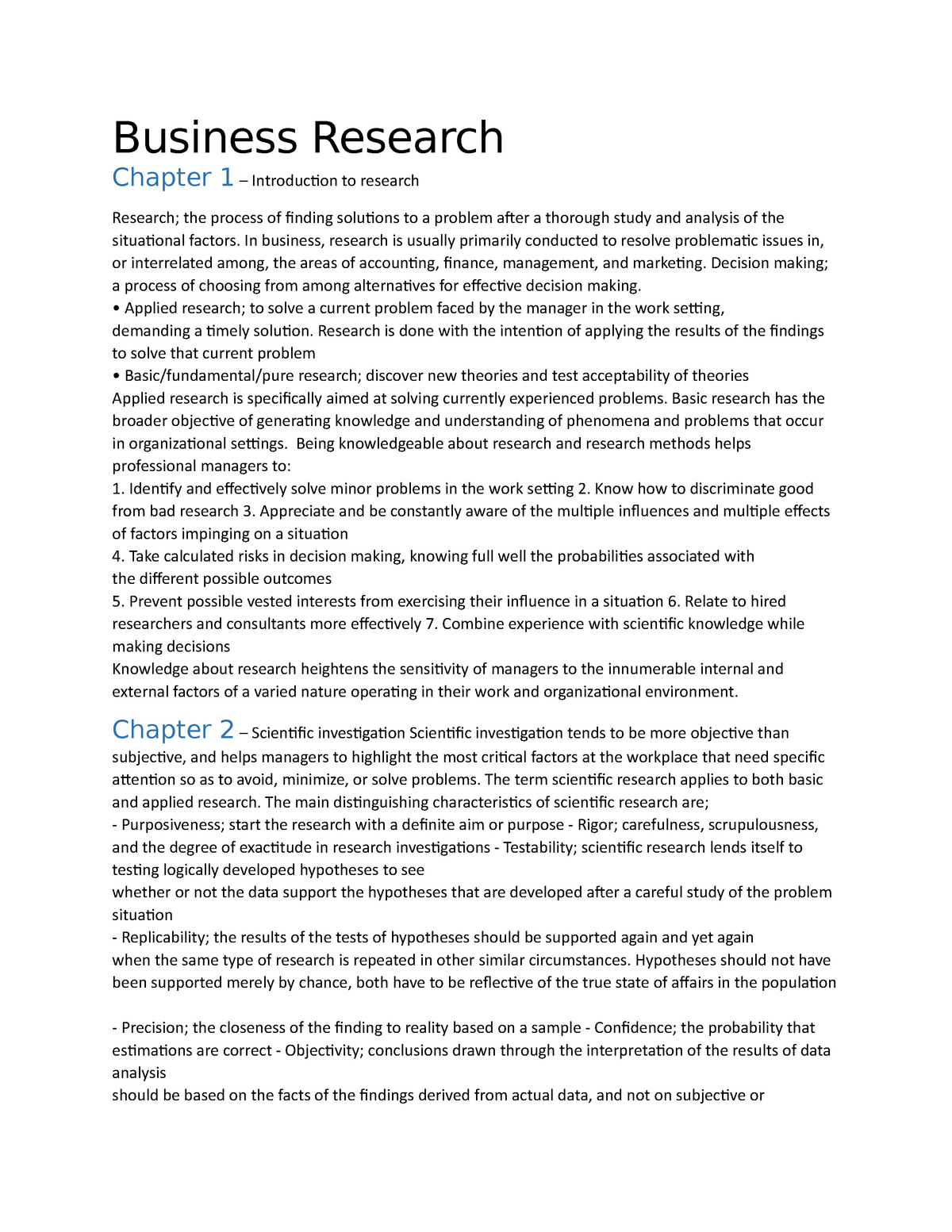 business research chapter 1 example