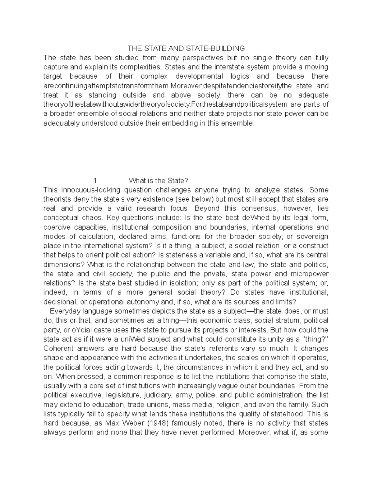 7 The State and State-Building - THE STATE AND STATE-BUILDING The state ...