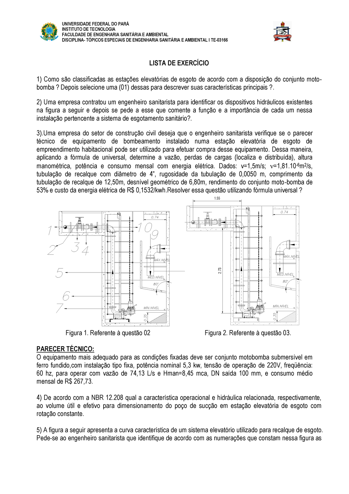 Estacao Elevatoria Agua, PDF, Bomba
