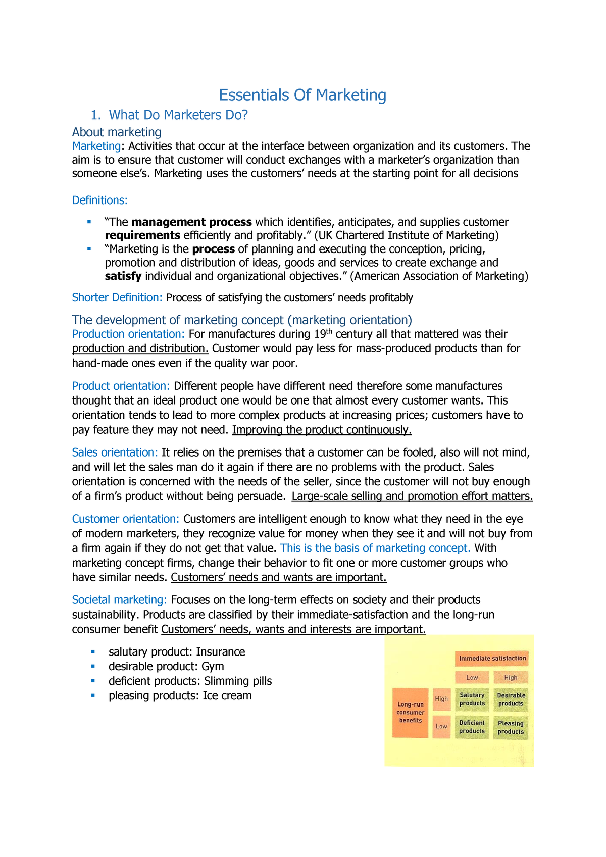 Zusammenfassung Marketing Essentials Of Marketing What Do