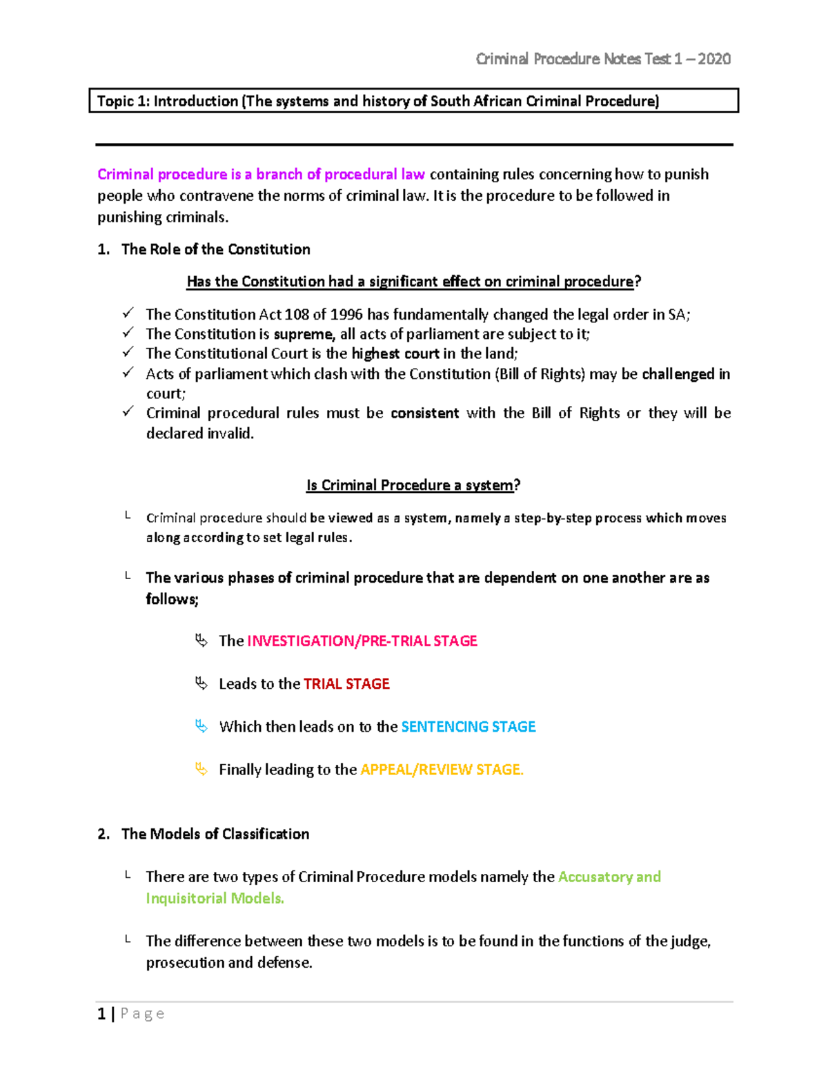 Criminal Procedure - Introduction (what is criminal procedure and the ...