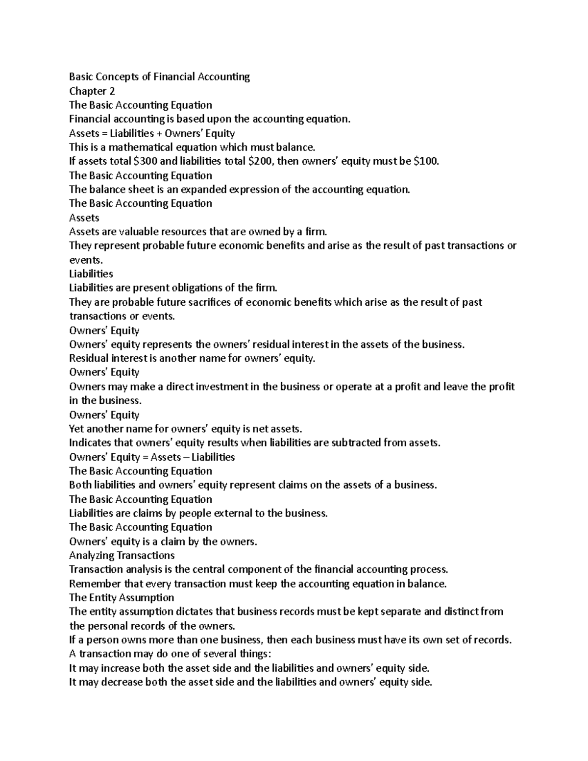 Accounting II: Financial accounting - Basic Concepts of Financial ...