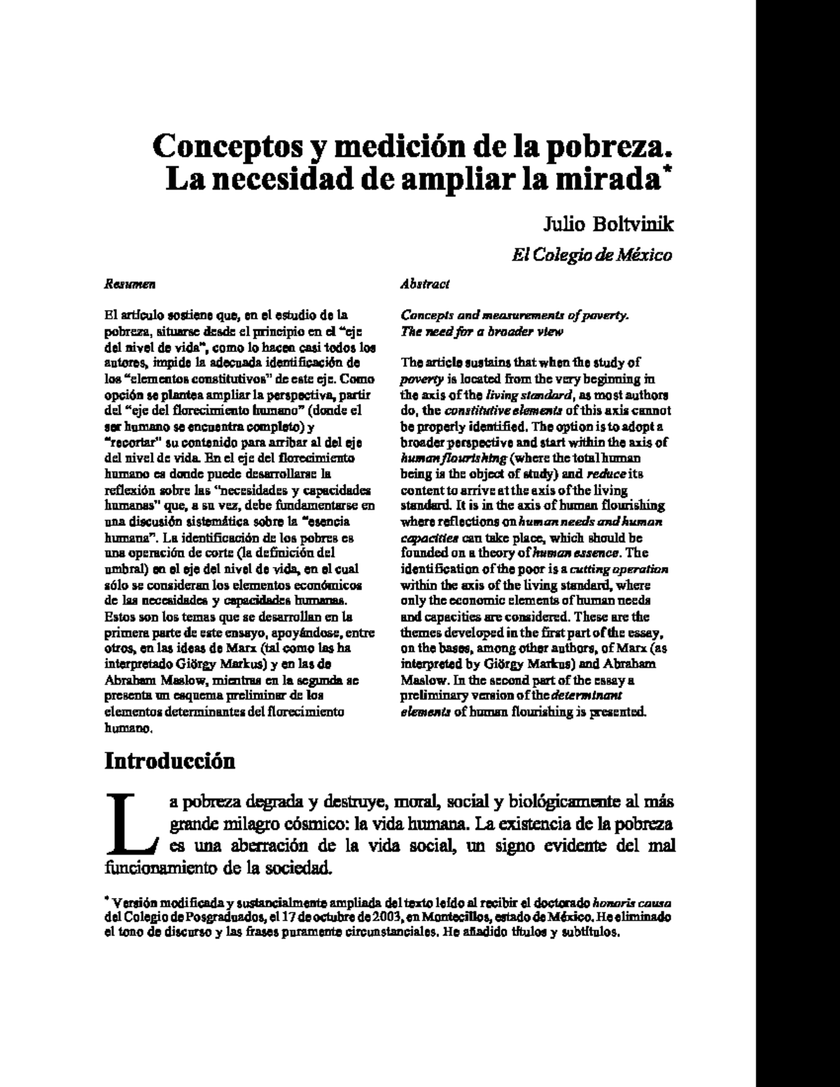 Conceptos y mediciones de la pobreza 2 - La necesidad de ampliar la ...