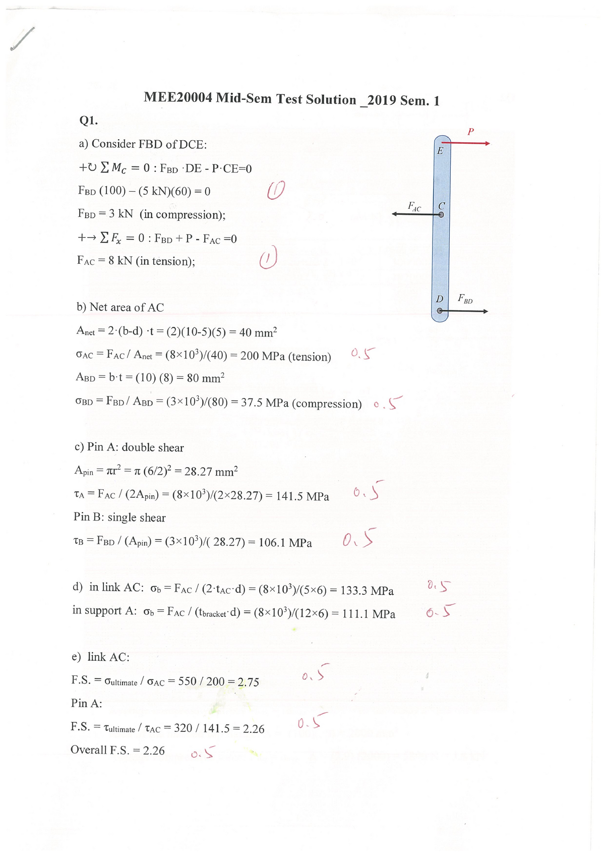 Mid Test 7 May 2019, answers - Test Solution _2019 1 Q1. a) Consider ...