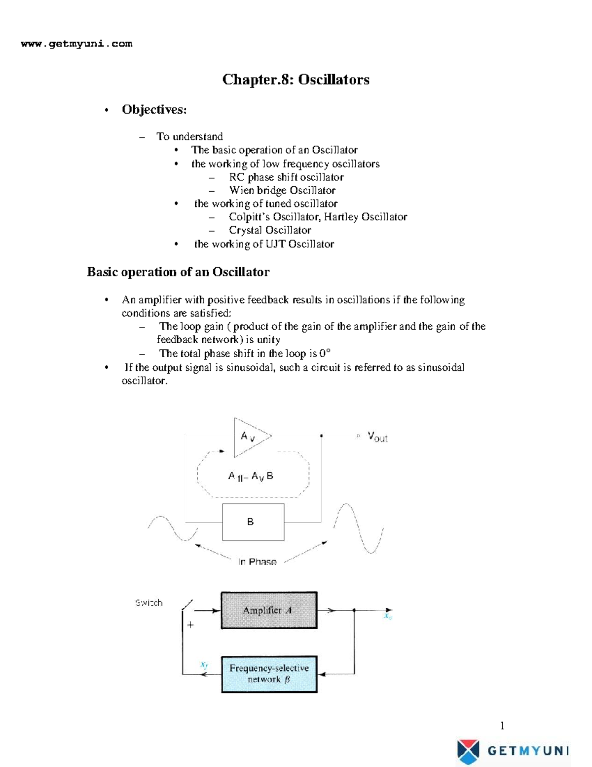 Electricalengineering engineering analogelectronics oscillators notes