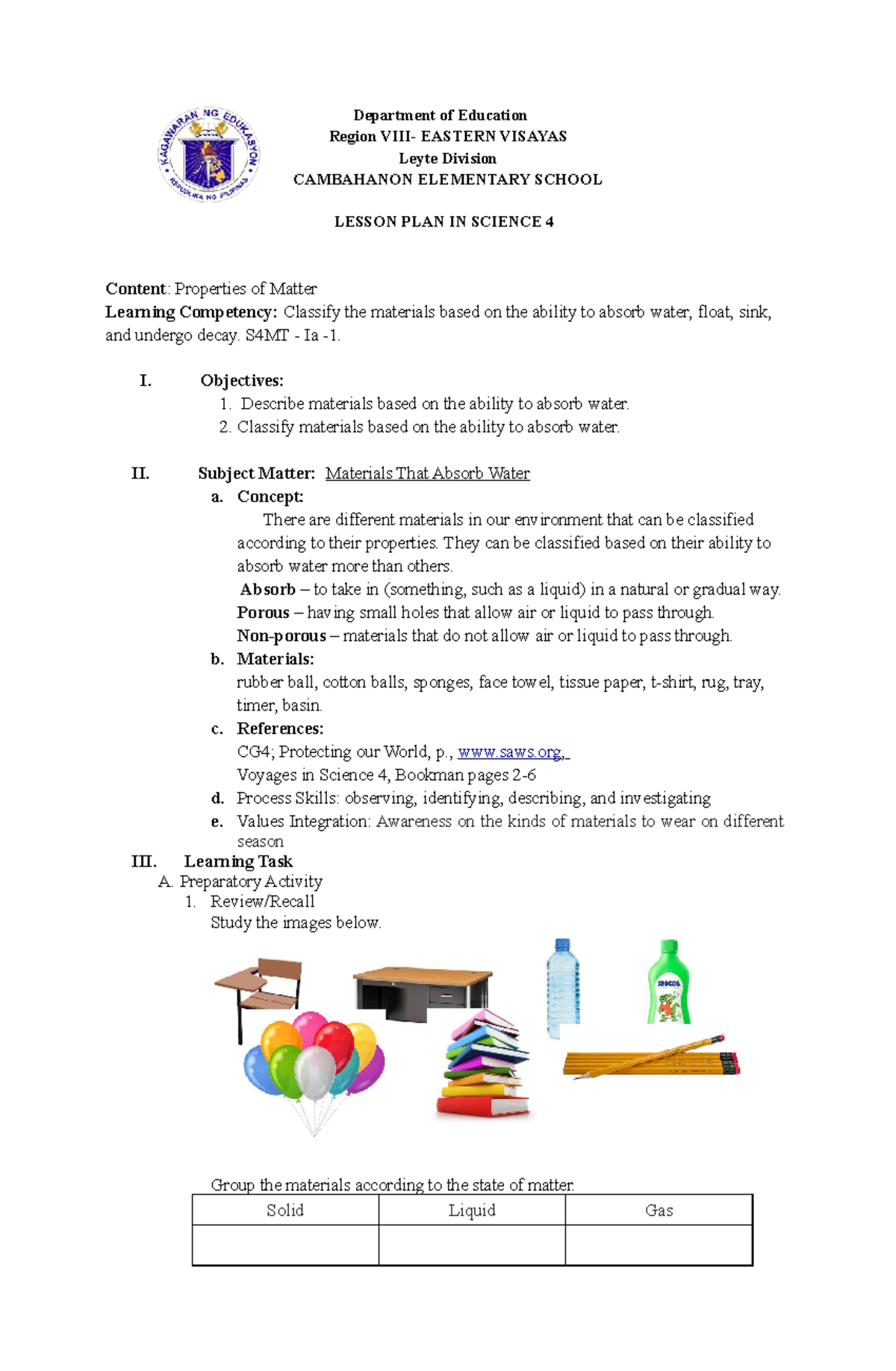 Science JUNE 1823 2018 Department of Education Region VIII EASTERN