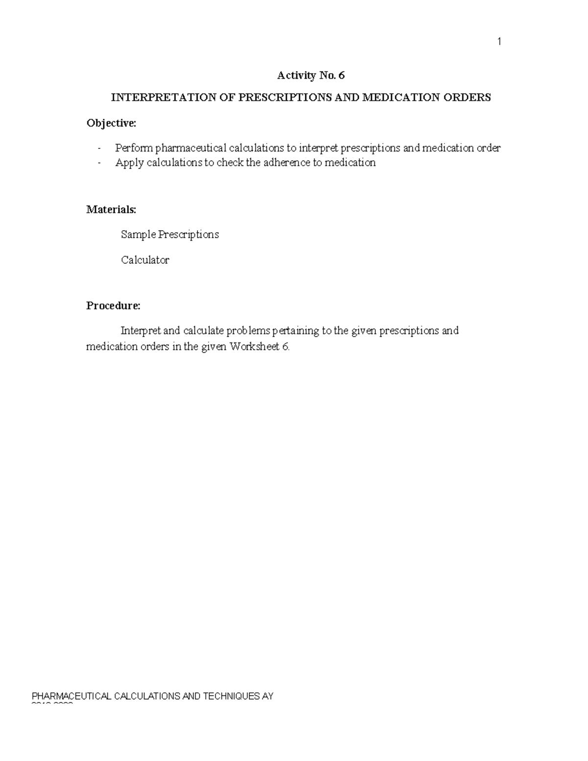 Group-3- Worksheet-6 Pharmaceutical Calculations For First Year - Bs ...