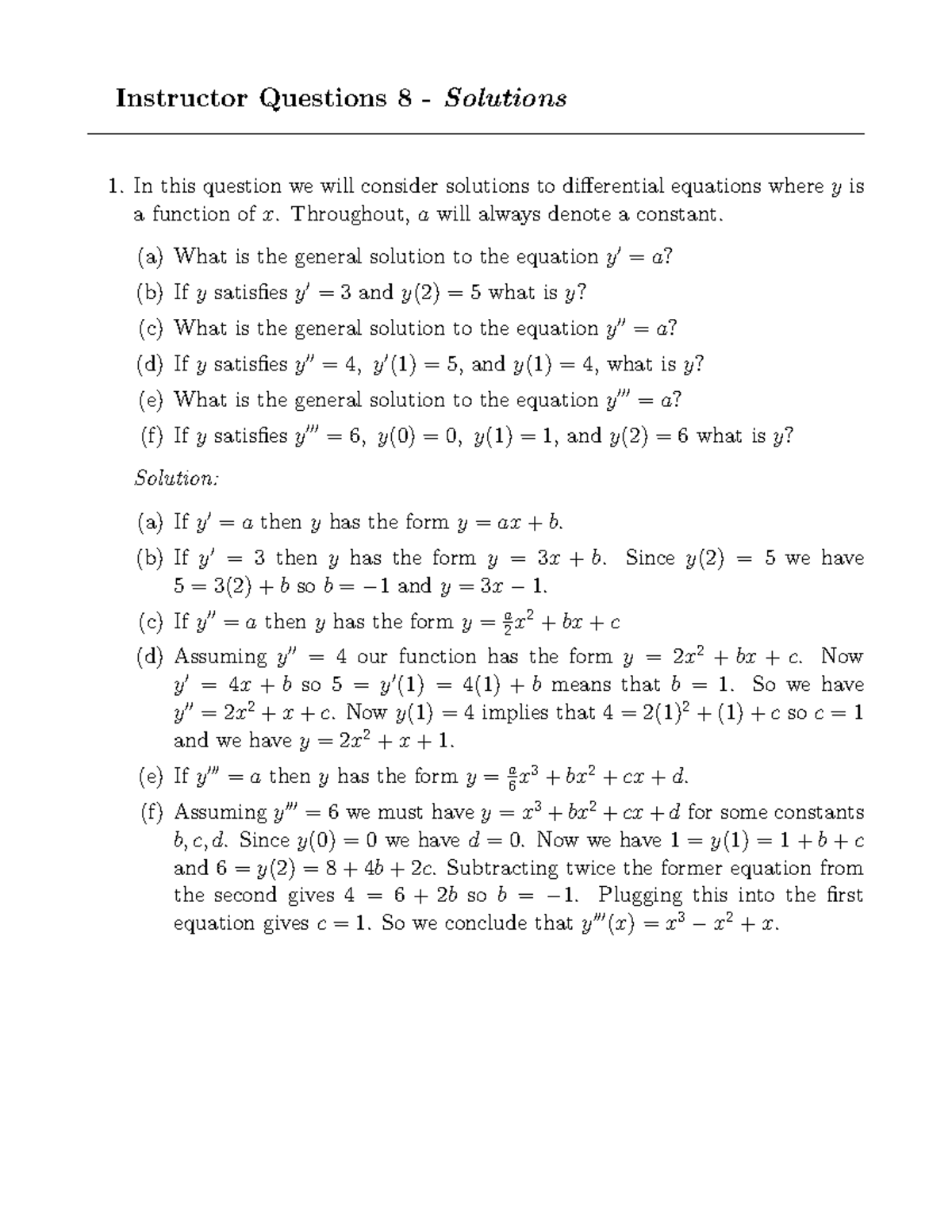Math 154 IQ8 Solutions - Instructor Questions 8 - Solutions 1. In this ...