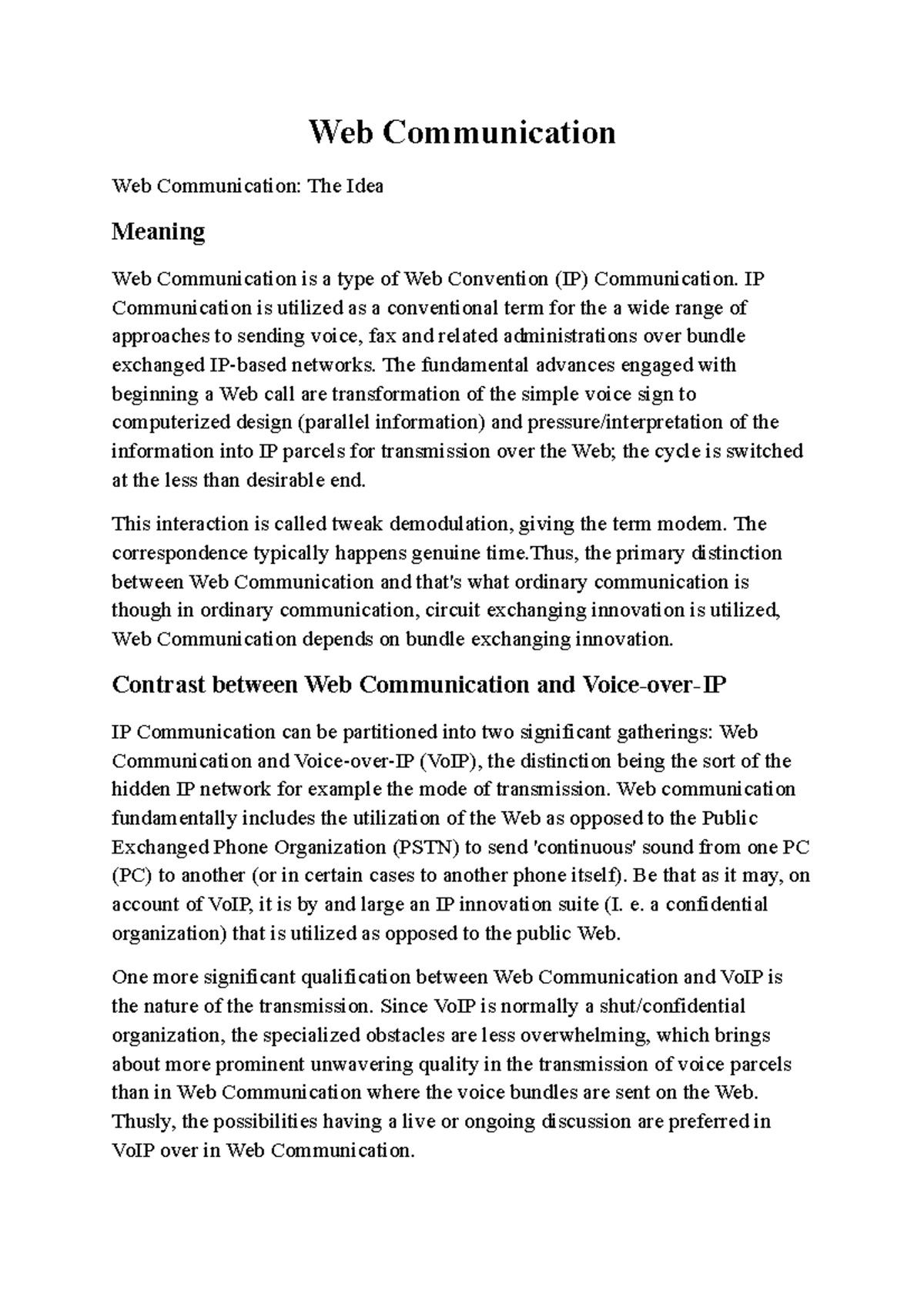 Web Communication - Web Communication Web Communication: The Idea ...