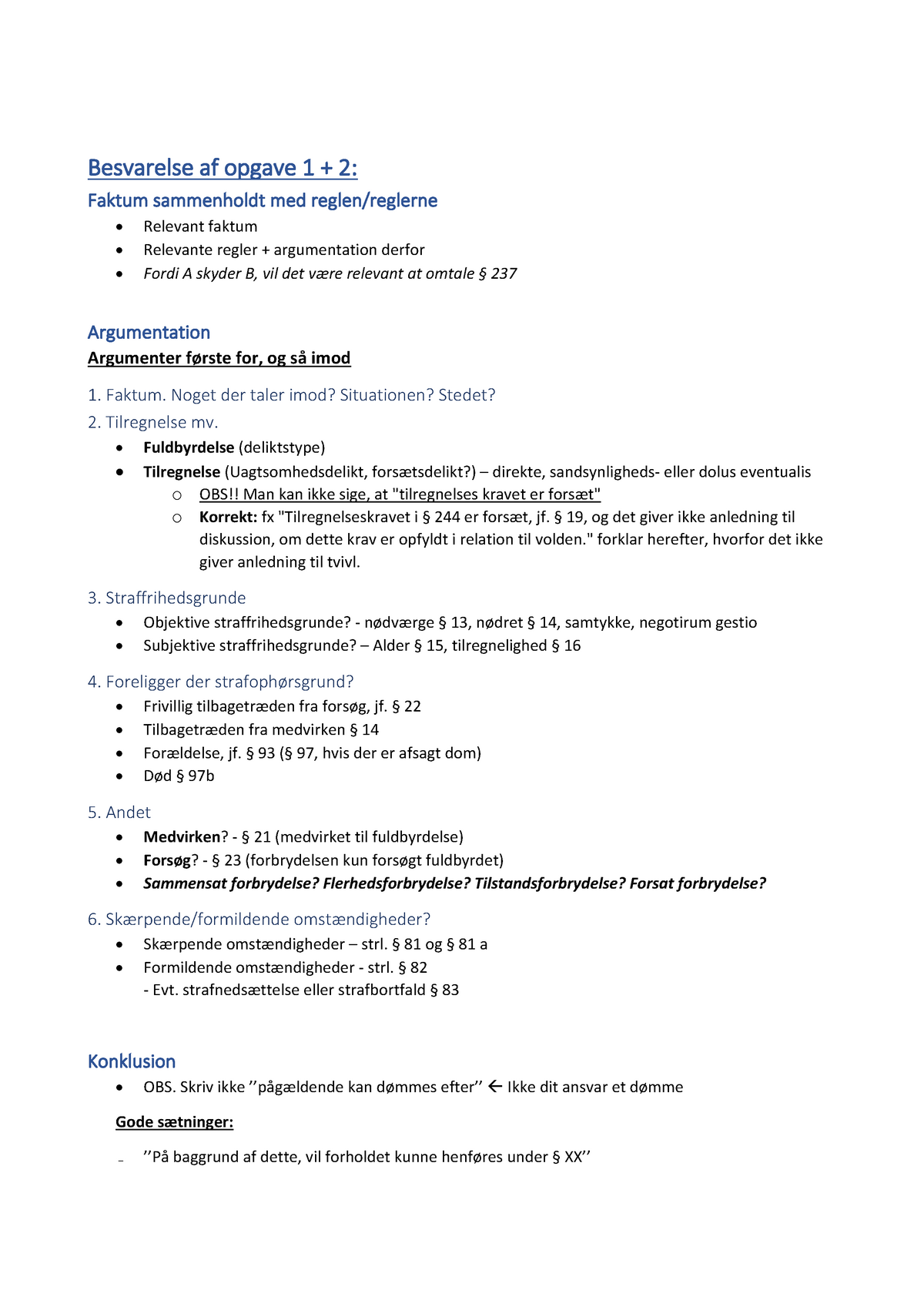 Disposition Til Eksamen - Besvarel Se Af Op Gave 1 + 2: Faktum Sam ...