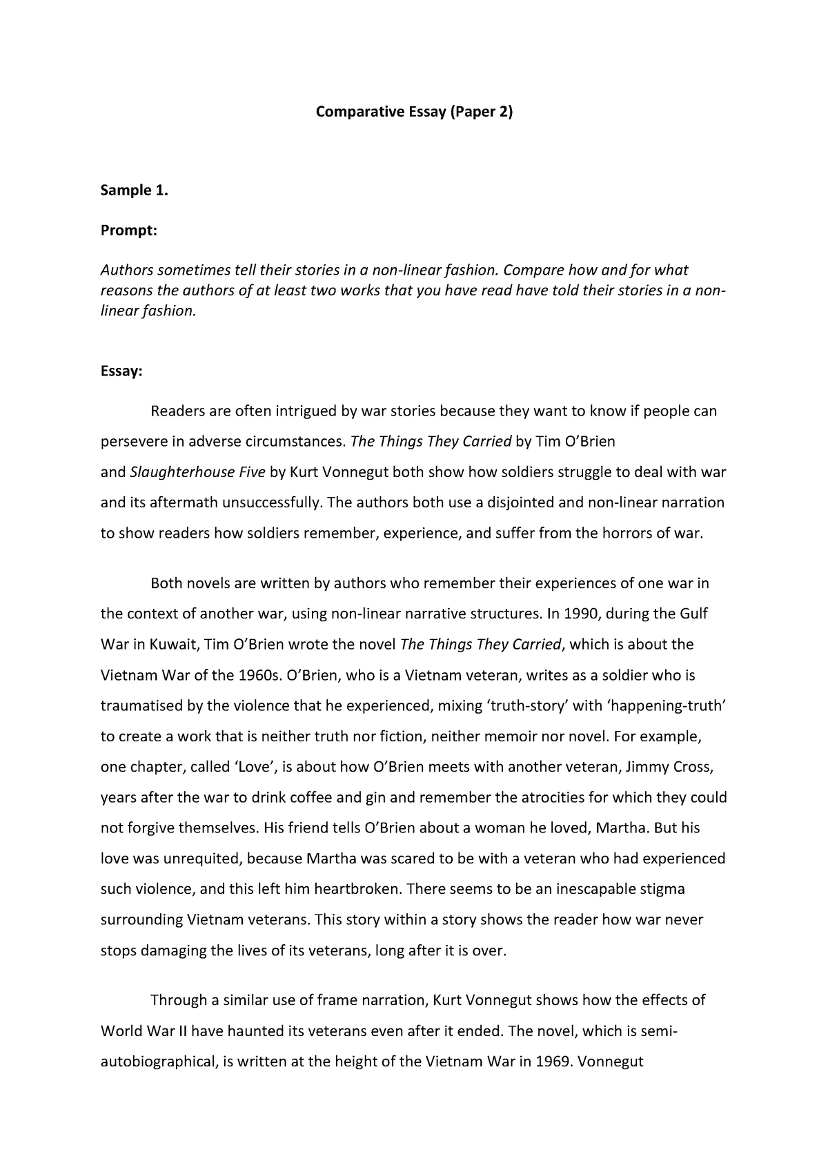 paper 2 comparative essay