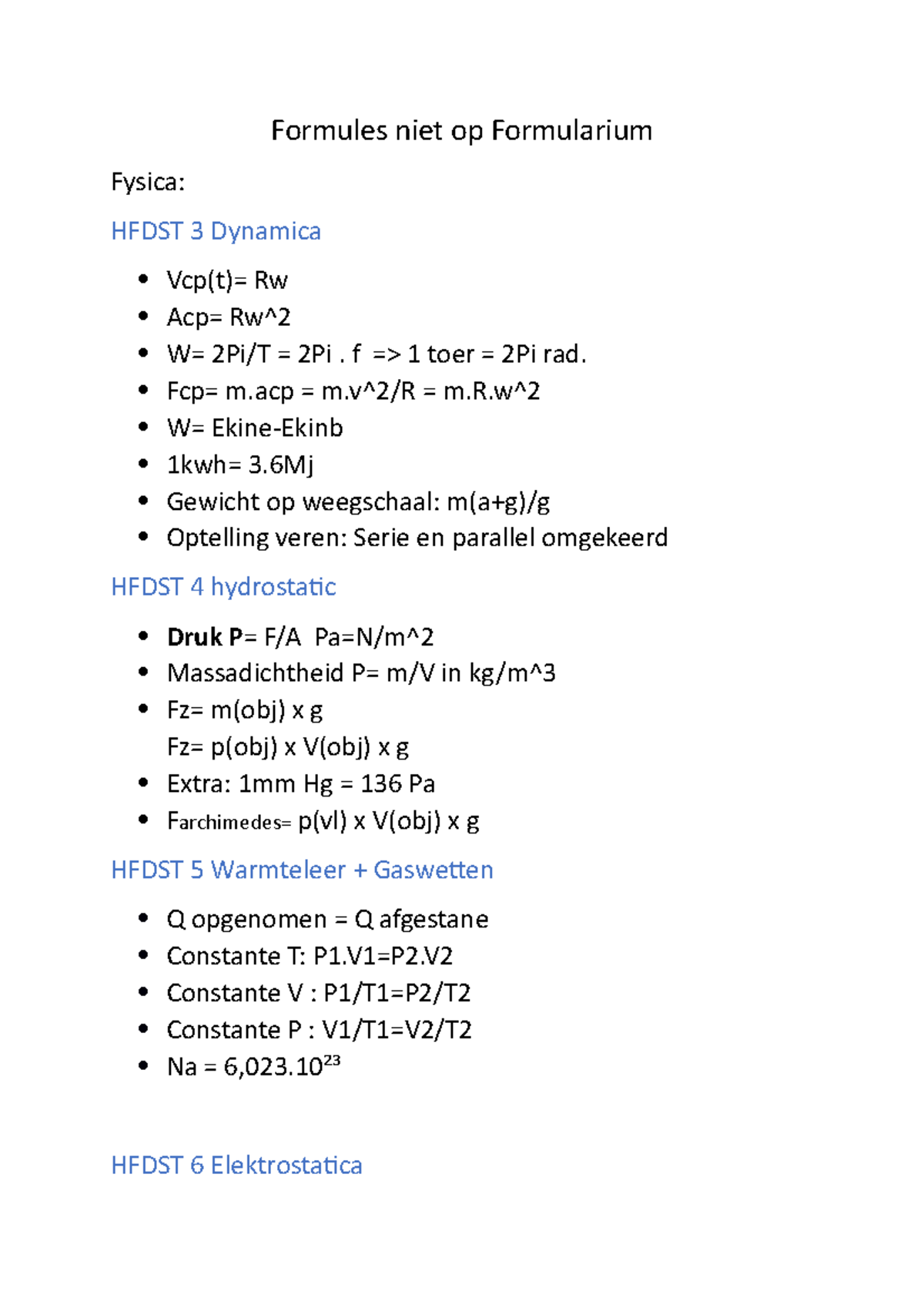 Tat Voor Het Ingangsexamen Geneeskunde Een Samengesteld Formularium Van Fysica Formules