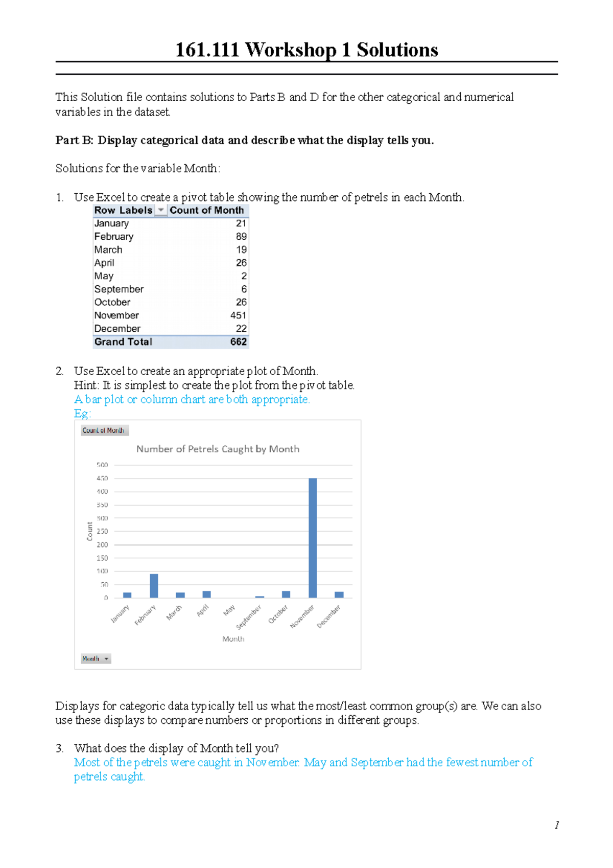 Workshop 1 Solutions - Extra Practice - This Solution file contains ...