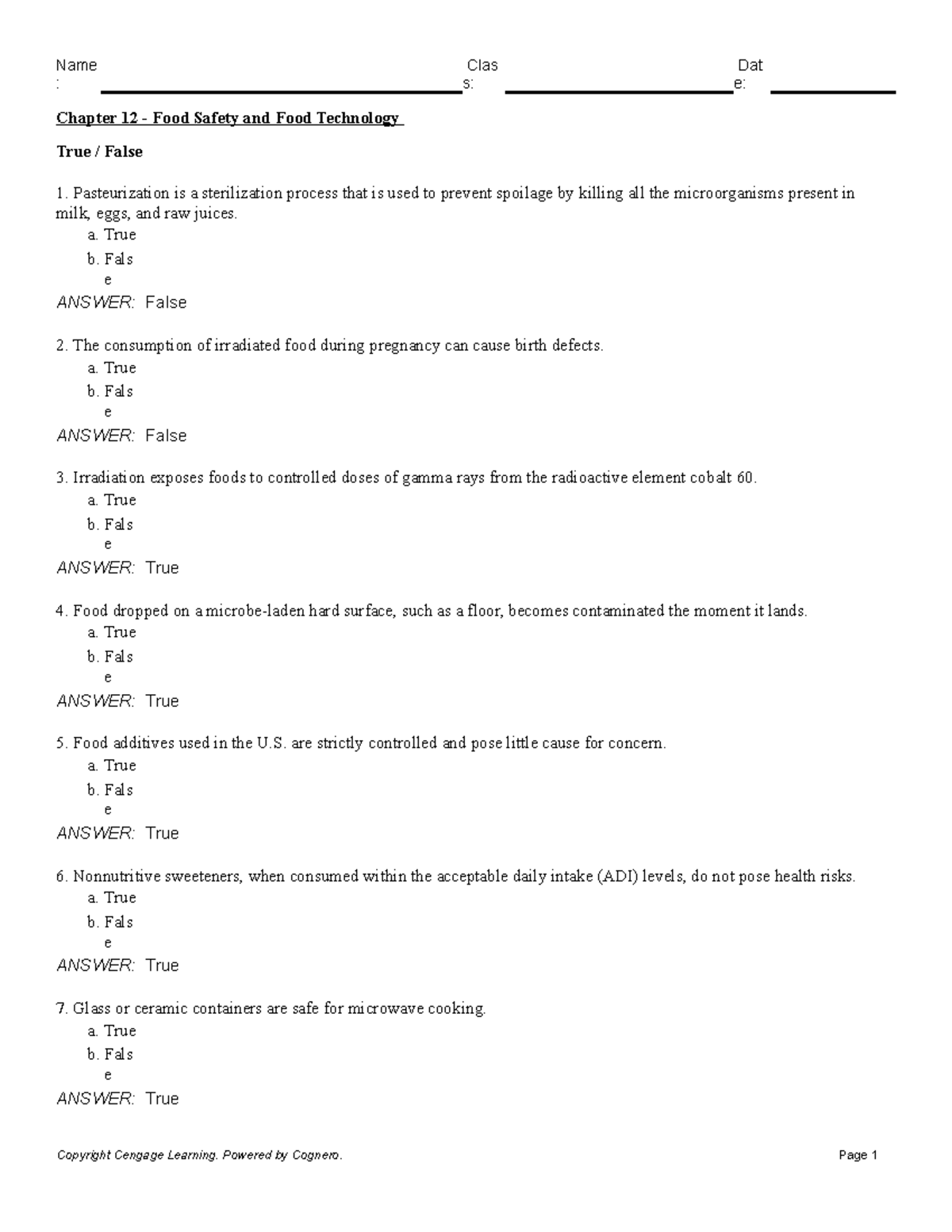 assignment chapter 12 case study food safety