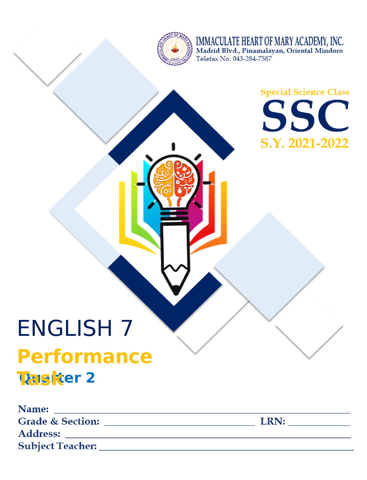 Q2 ENG 7 SSC WEEK 7 - Helpful - Quarter 2 ENGLISH 7 Performance Task ...