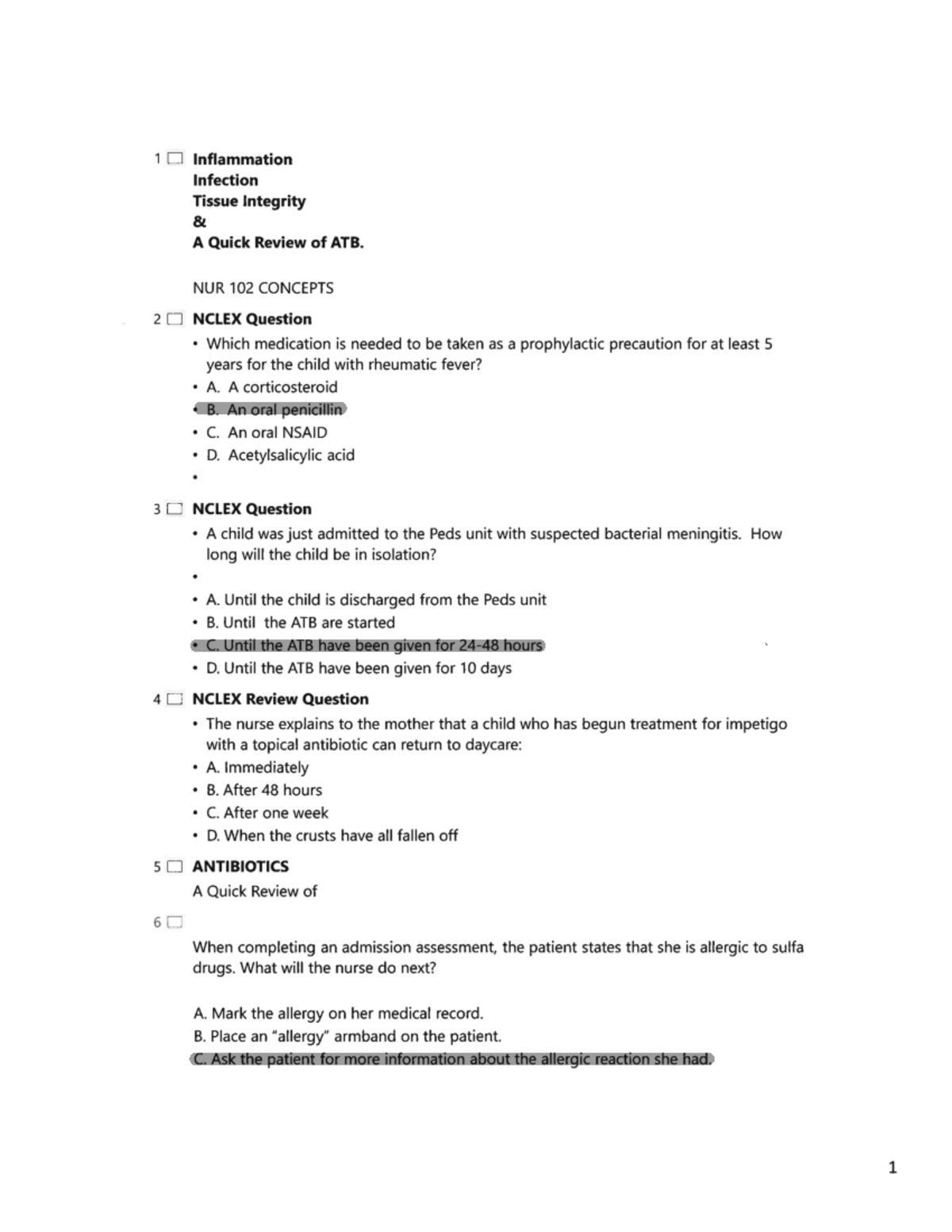 Infection PPT I-clicker Questions - 10) 20 30 40 5 CJ 6 CO ...