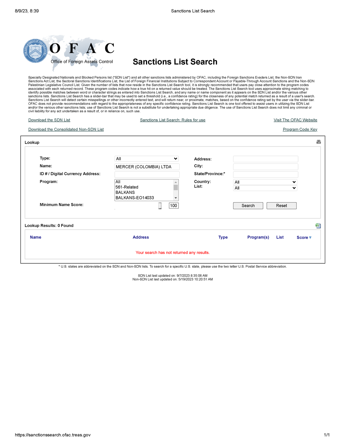 02 OFAC Efvefvef 8 9 23 8 39 Sanctions List Search   Thumb 1200 1553 