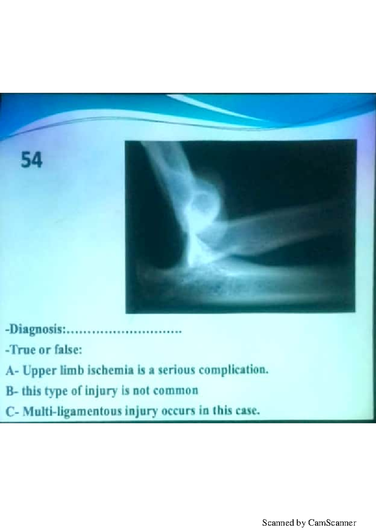 OSCE questions bank Orthopedics and Its surgery Studocu