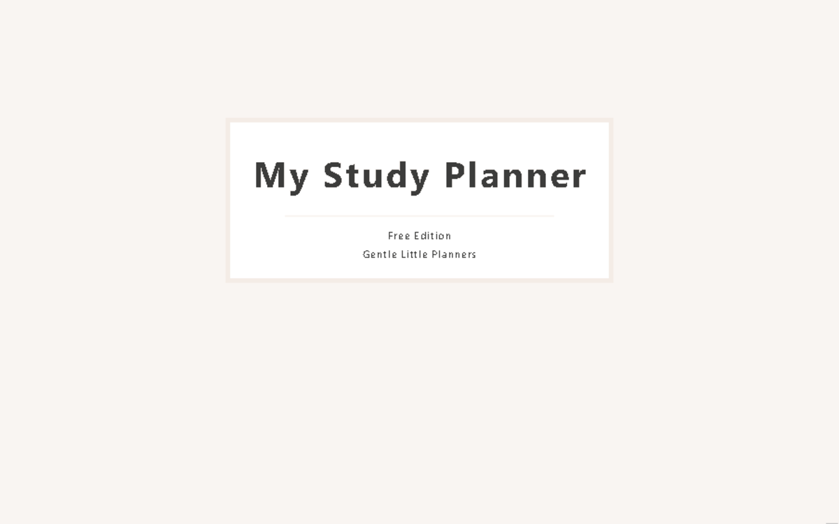 Free Student Planner - Beige - My Study PlannerMy Study Planner Free ...