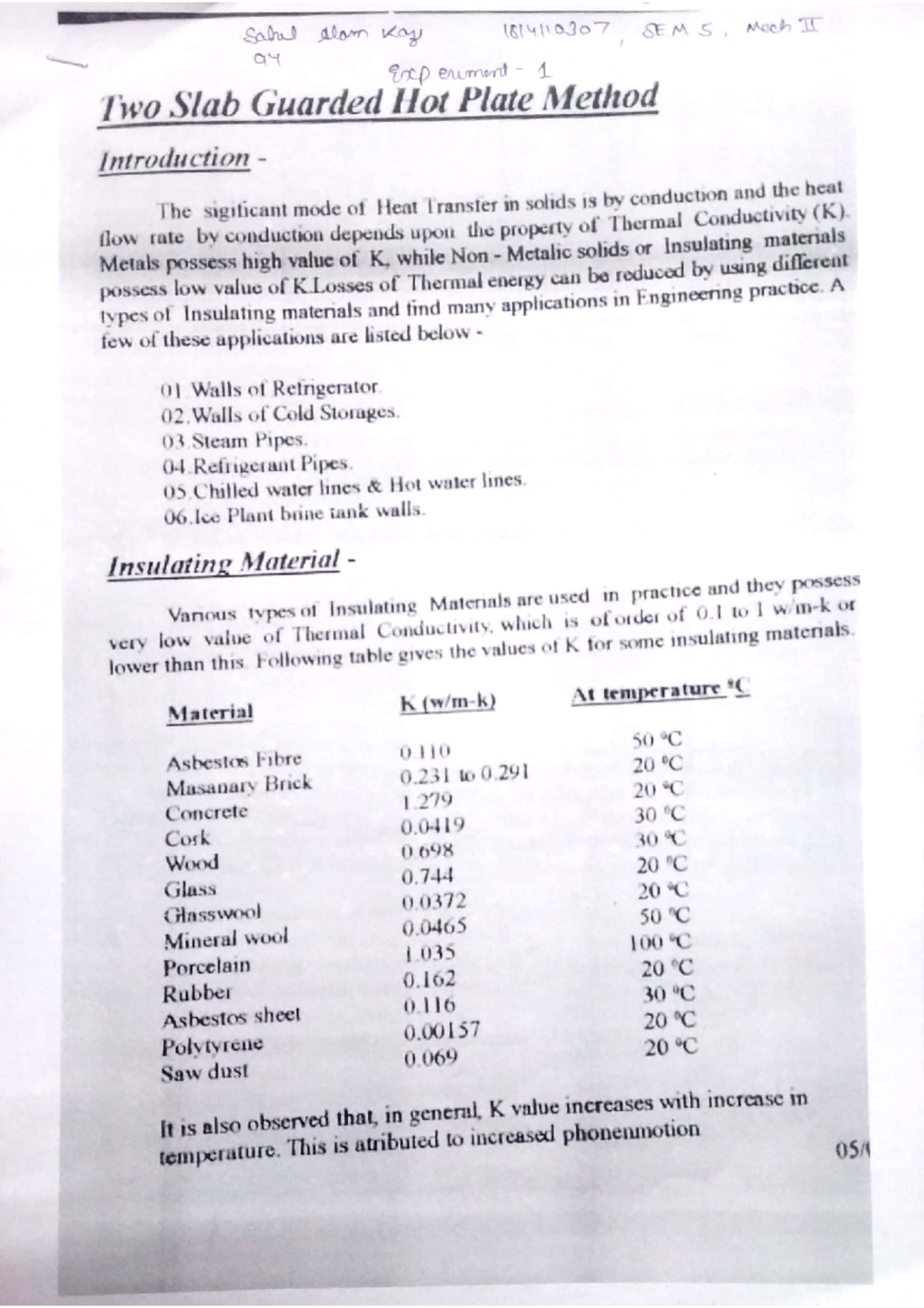 9 4 HMT PRAC 1 Two slab guarded hot plate method Heat and Mass