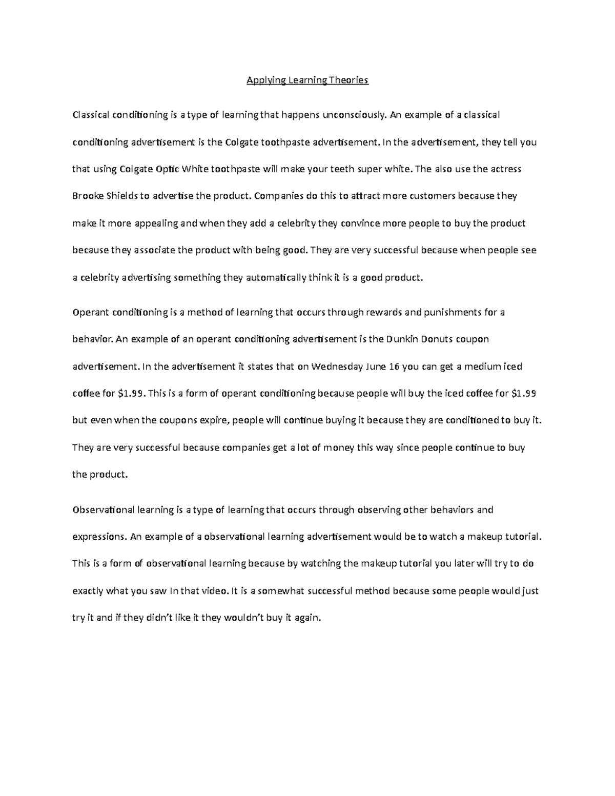 Applying learning theories-5 - Applying Learning Theories Classical ...