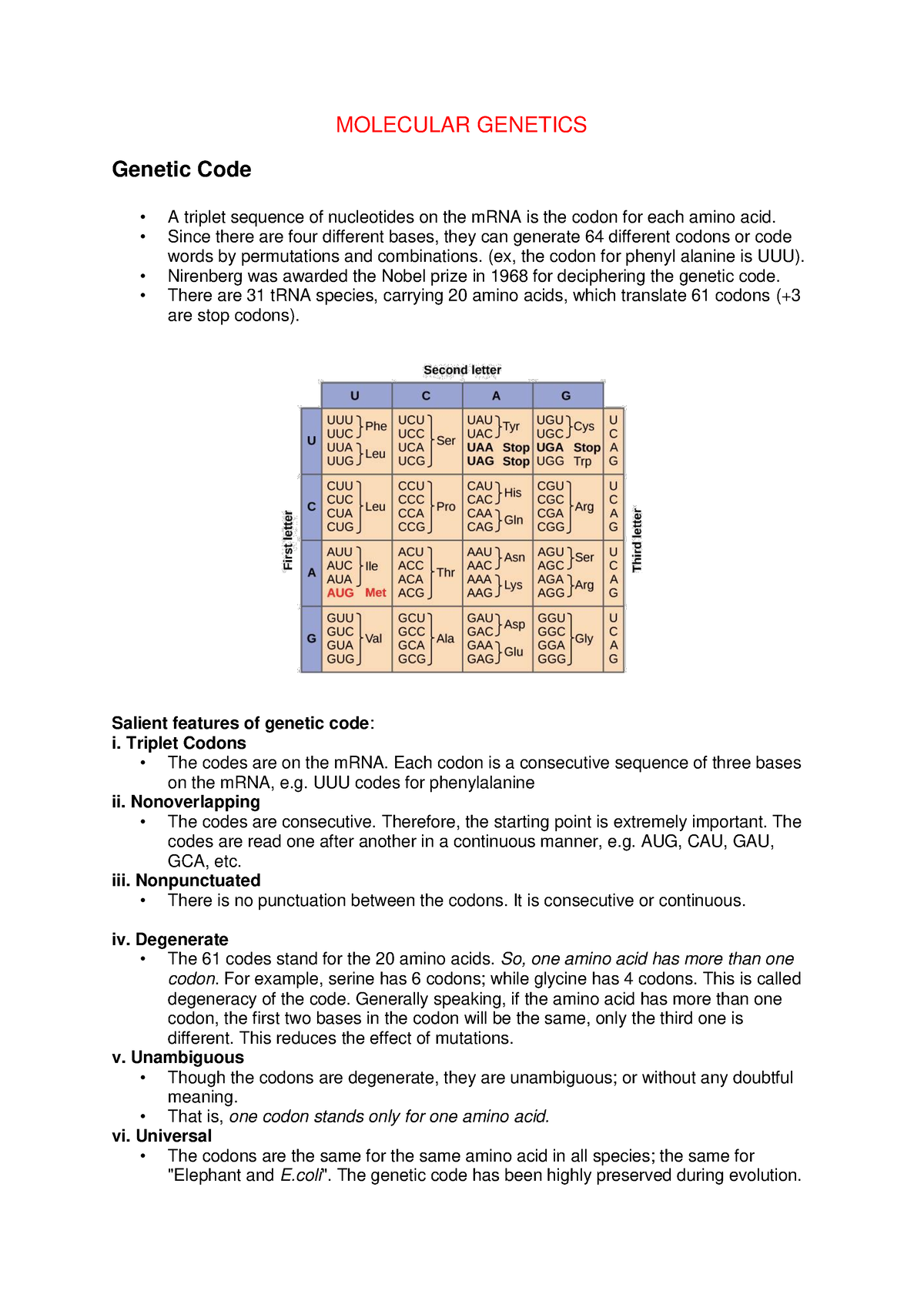 genetic code essay