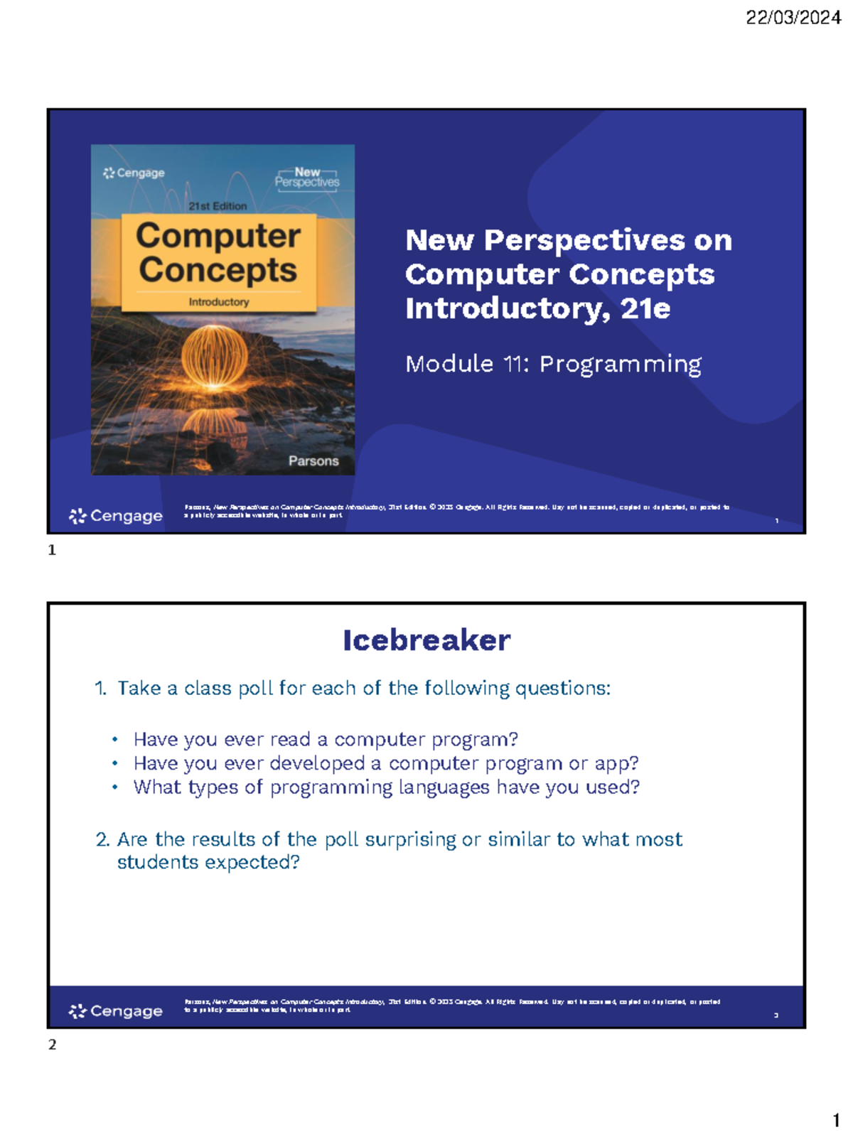 NPCC PPT Mod11 Programming - Parsons, to a publicly accessible website ...