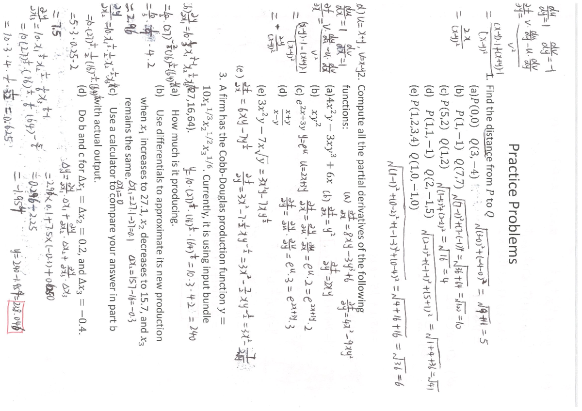 Maths 3 Practice Problems 1,2,3,4,5 and solutions - ”LhL 03L... H... HL ...