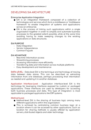 SIA102 - Systems Integration And Architecture 2 (Electives) Course ...