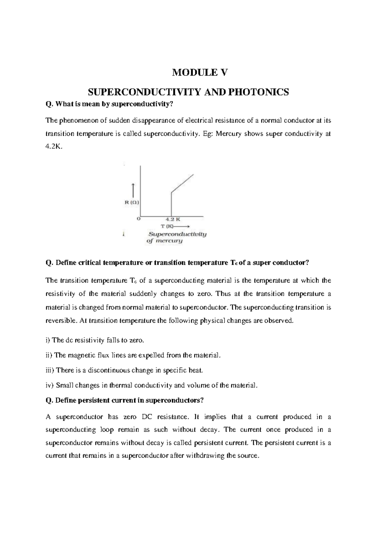 Hand out -super conductivity New-converted - MODULE V SUPERCONDUCTIVITY ...