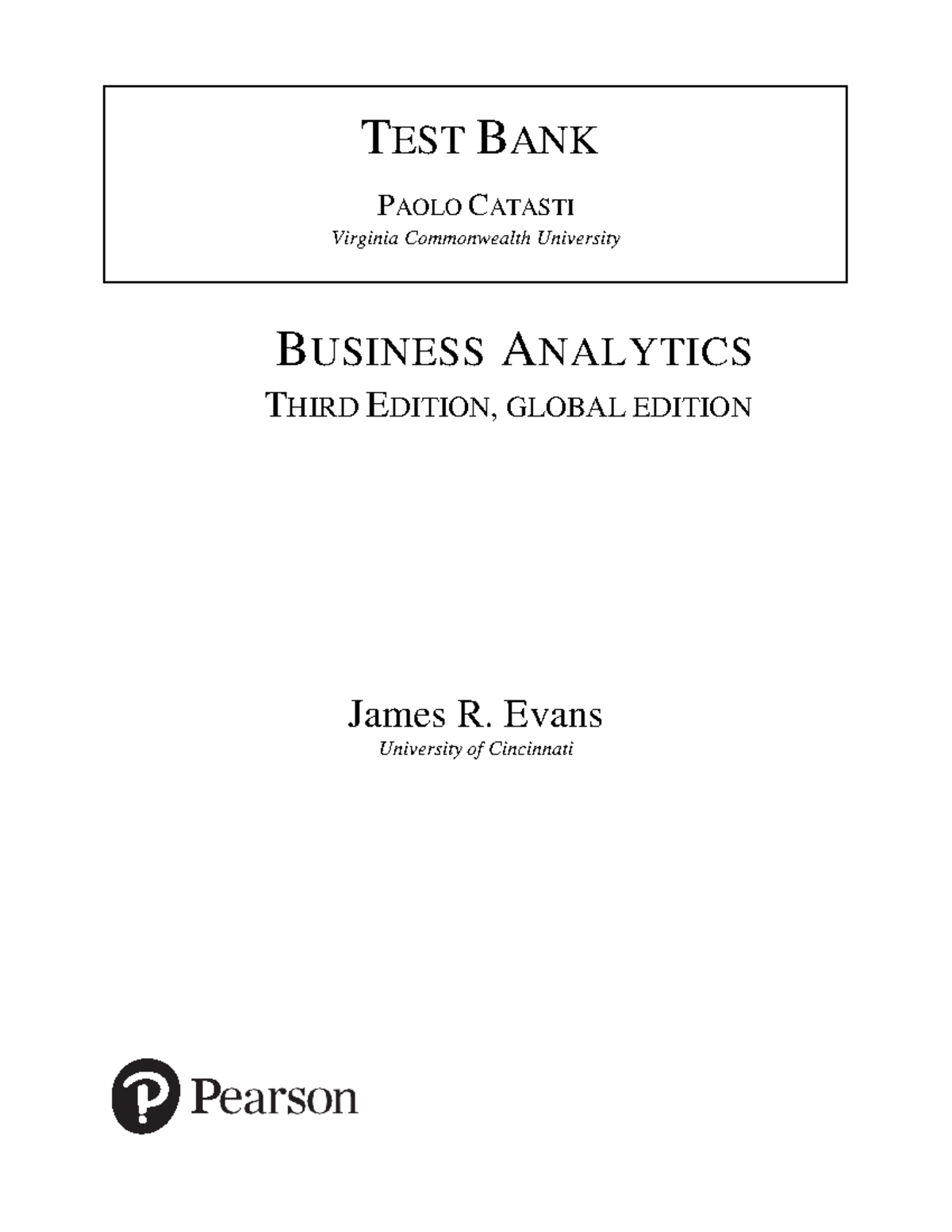 Ch 1 Decision Analysis Business Analytics Third Edition Global Edition James R Evans 5126