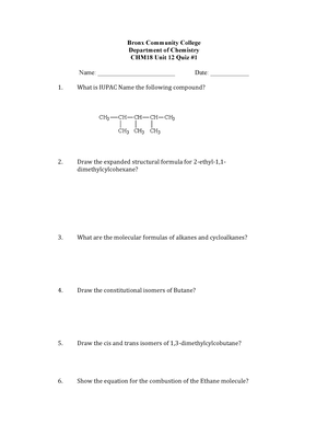 CHM18 Hydrocarbon Lab - Lab handout with instructions. - CHEM 230 - Studocu