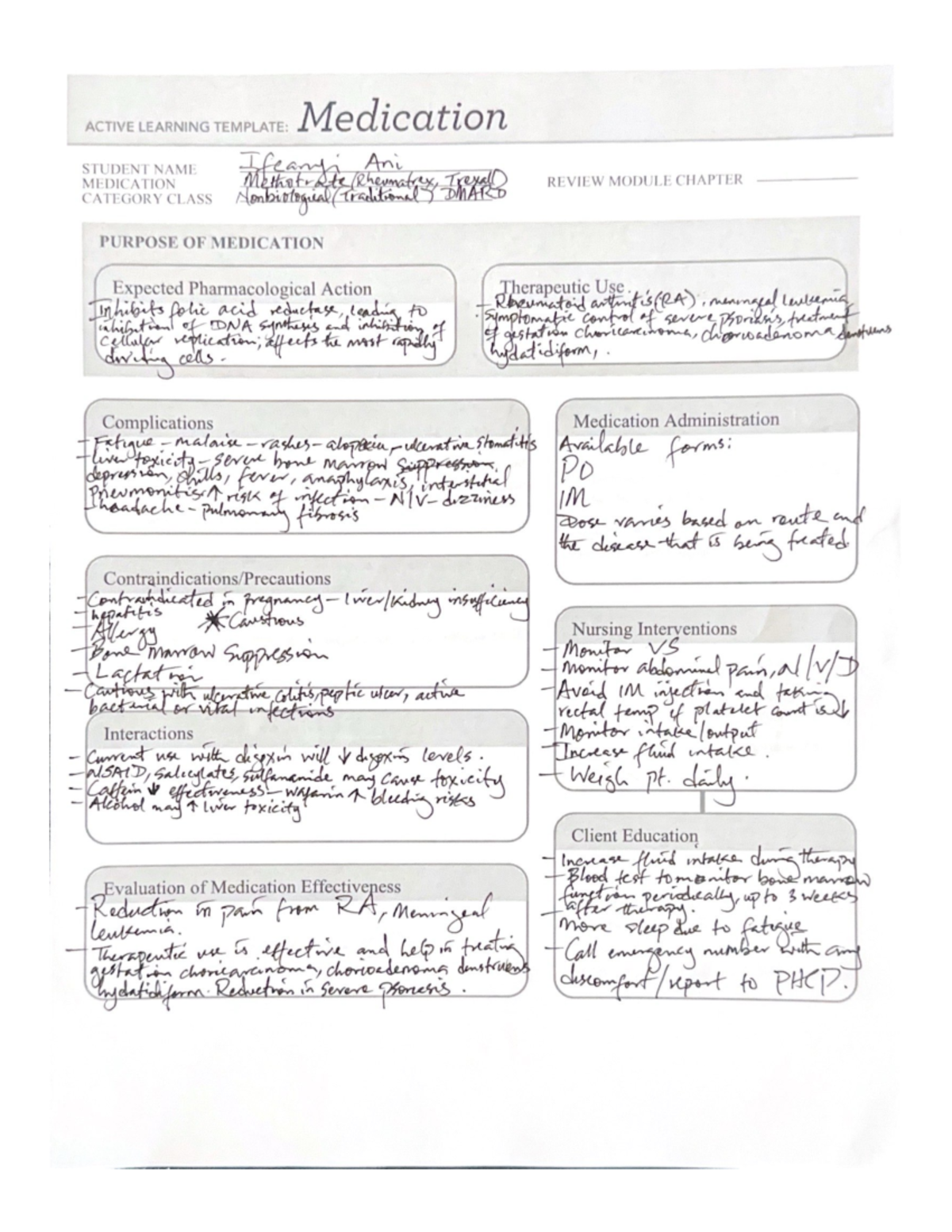 Musculoskeletal-medication-template - Adn 213 - Studocu