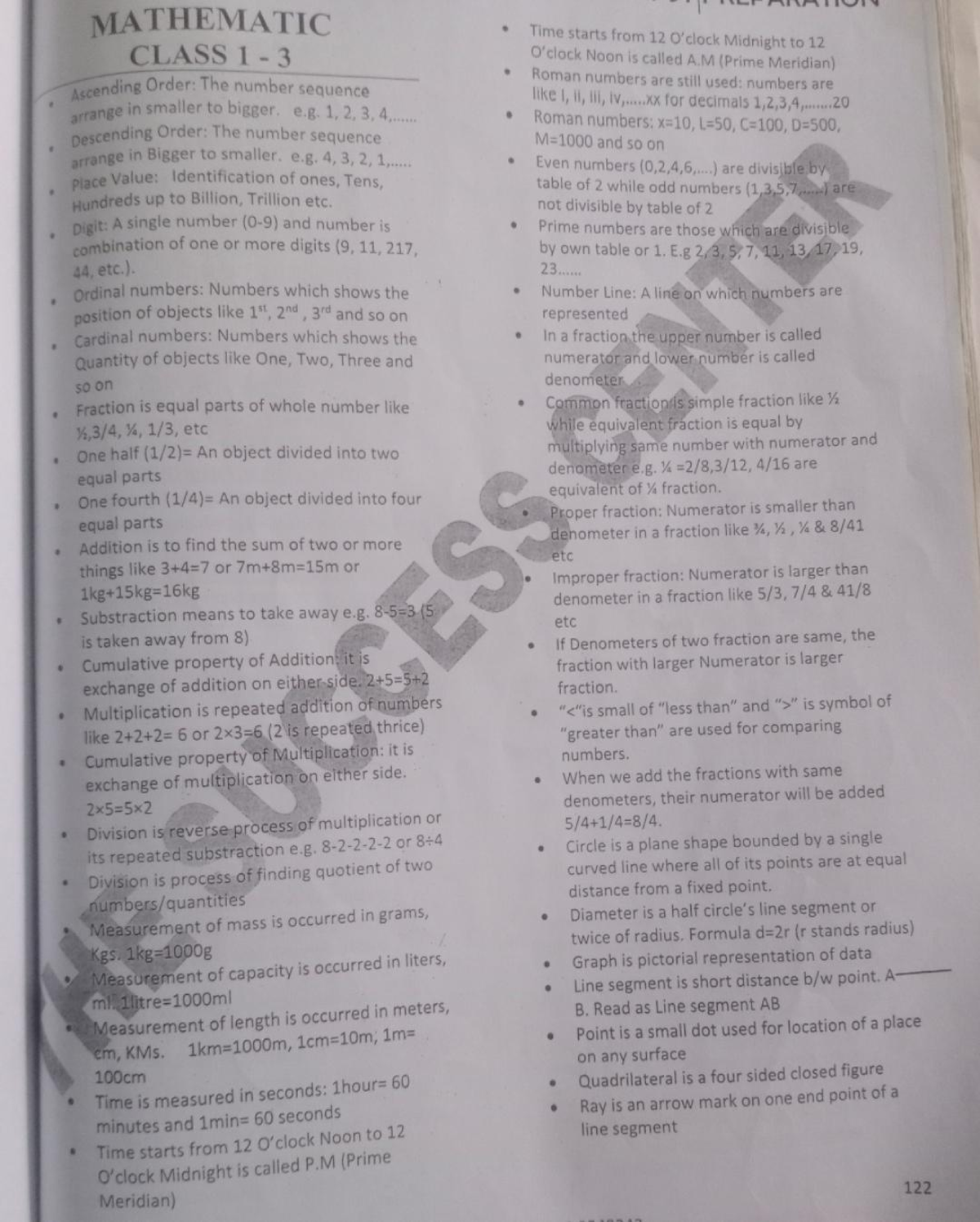 Basic to advance maths - only main point on this pdf, its very ...