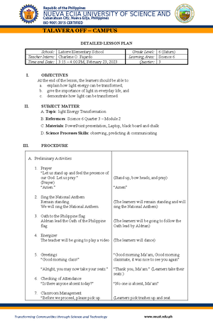 Semi-Detailed Lesson Plan in English 2 - OBJECTIVES At the end of the ...