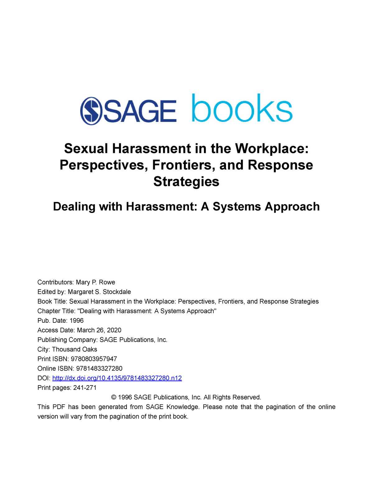 research sexual harassment in