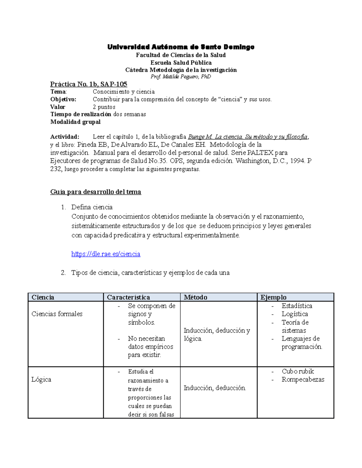 Ciencia Y Tipos De Ciencias Metodolog De La Investigaci n UASD StuDocu