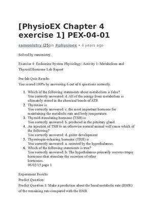 Physio Ex Chapter 4 Exercise 1 - Which Of The Following Statements About  Metabolism Is False? You - Studocu Physio Ex Chapter 4 Exercise 1 - Which Of The Following Statements About  Metabolism Is False? You - Studocu